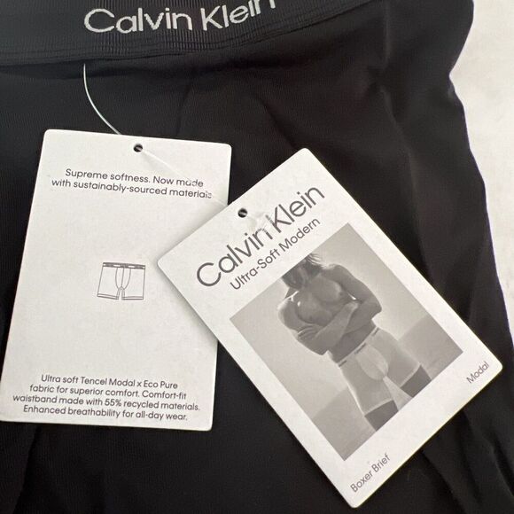 Calvin Klein NB2987 Men’s Sz Large Black Ultra-Soft Modern Boxer Brief - Picture 2 of 5